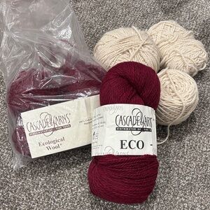 Eco Wool in Burgundy and Cream
